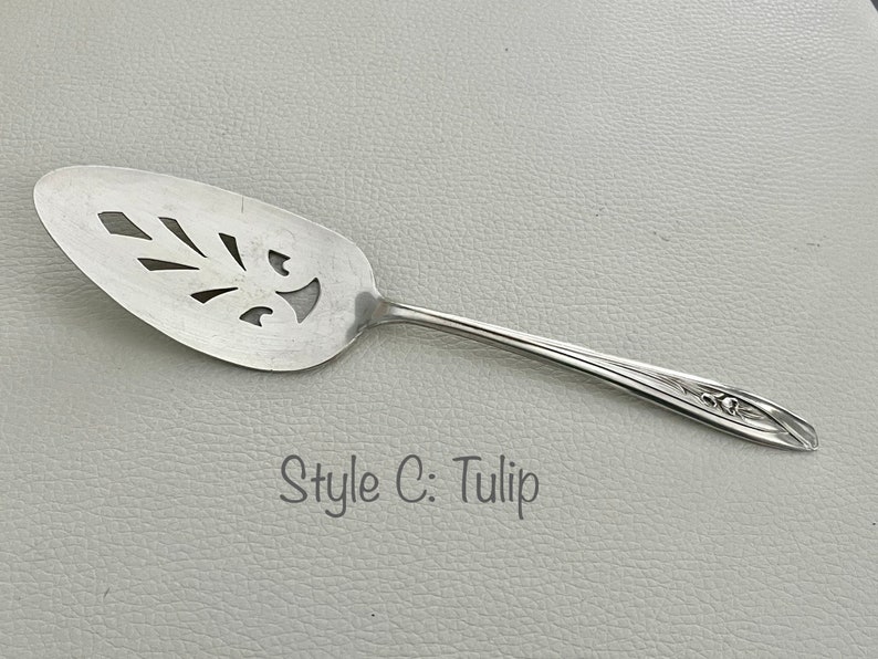 Vintage Perforated Silver Plated Cake Pie Servers - Sold Individually - Pick your favorite Style C: Tulip