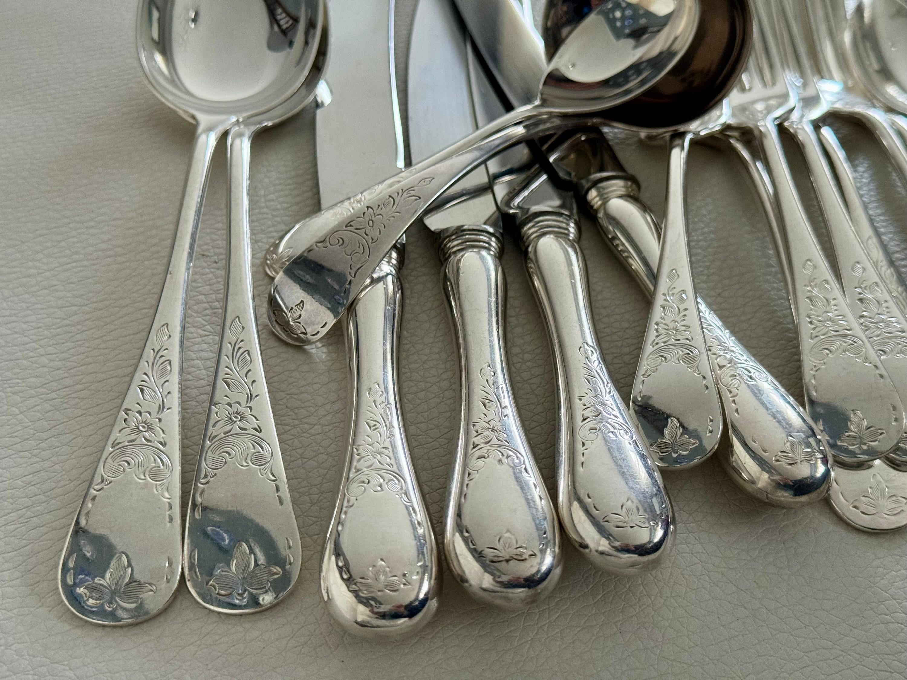 Vintage Birks Regency - Silver Plated - Queen Mary - Complete Set for 6 or 12 Persons