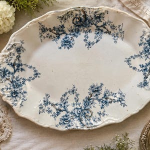 Antique English Platters — Ridgway Alexis or Losol Ware Shrewsbury — Rare Teal Transferware — England image 19