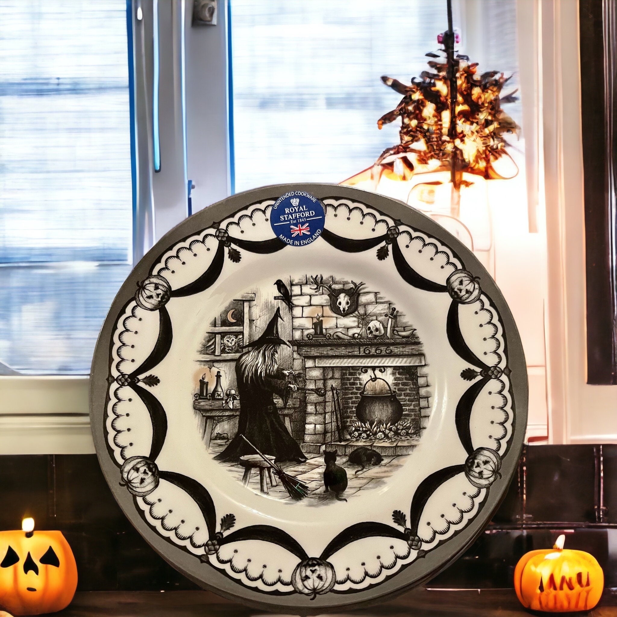 Halloween Dinner Plate: Royal Stafford England Wicked Witches