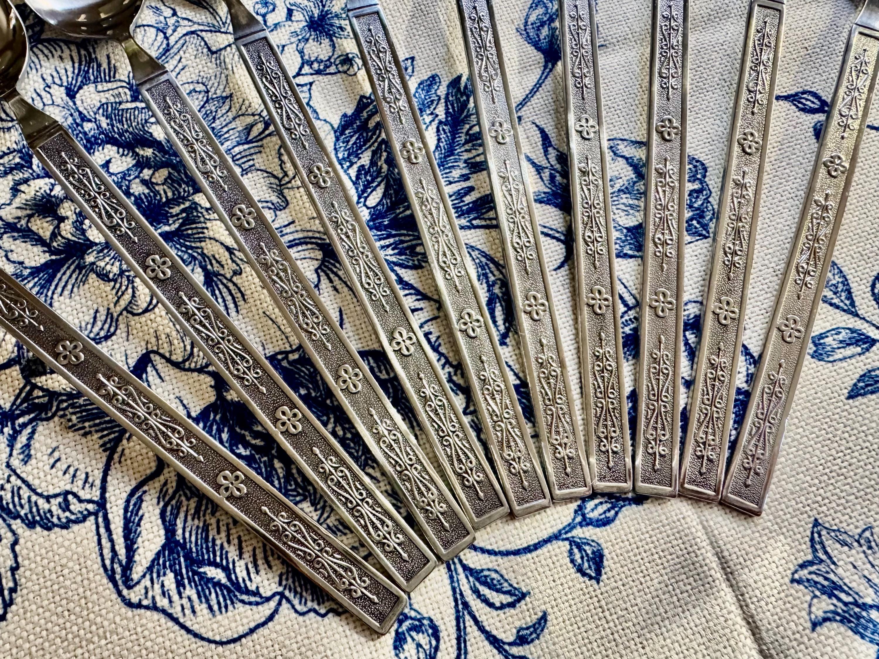 Vintage National Stainless Kashmir Flatware, Japan 1960s Mid Century Cutlery, Custom Sets and Serving Pieces