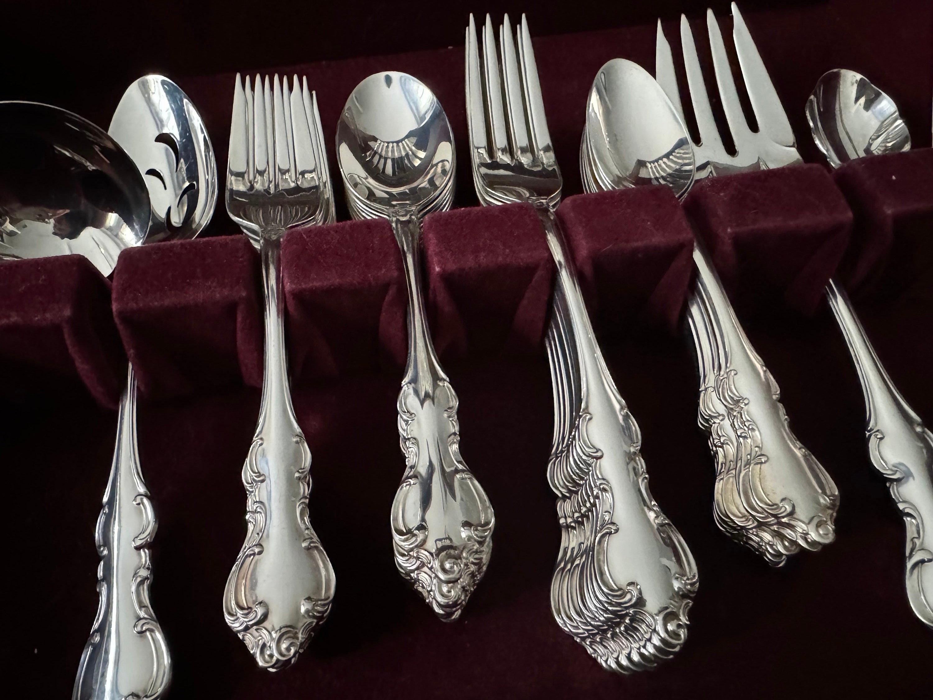 Vintage International Silver Co. Silver-Plated Flatware Set – Service for 12 (62 Pieces) in Storage Chest