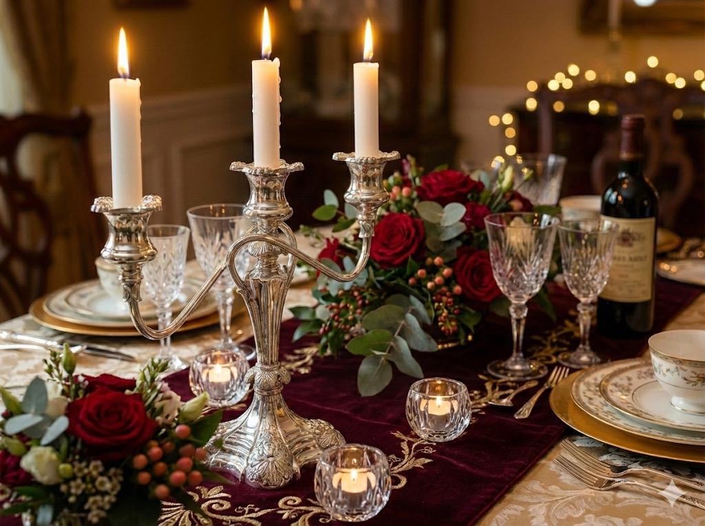 Vintage Ornate Silverplate Three-Light Candelabrum | Rococo Style Candle Holder | Elegant Table Centerpiece