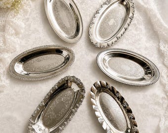 Vintage Silver Plated Oval Trays: Sheffield or Marlboro Plate, Made in England/Canada