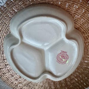 Vintage Woods & Sons “Woodland” Red Transferware Divided Serving Dish – England image 5