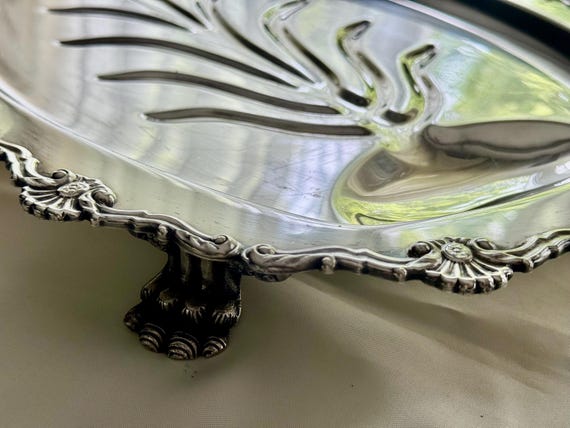 Elegant Vintage Silverplate Meat Trays – Footed – Ornate & Functional – Sold Individually