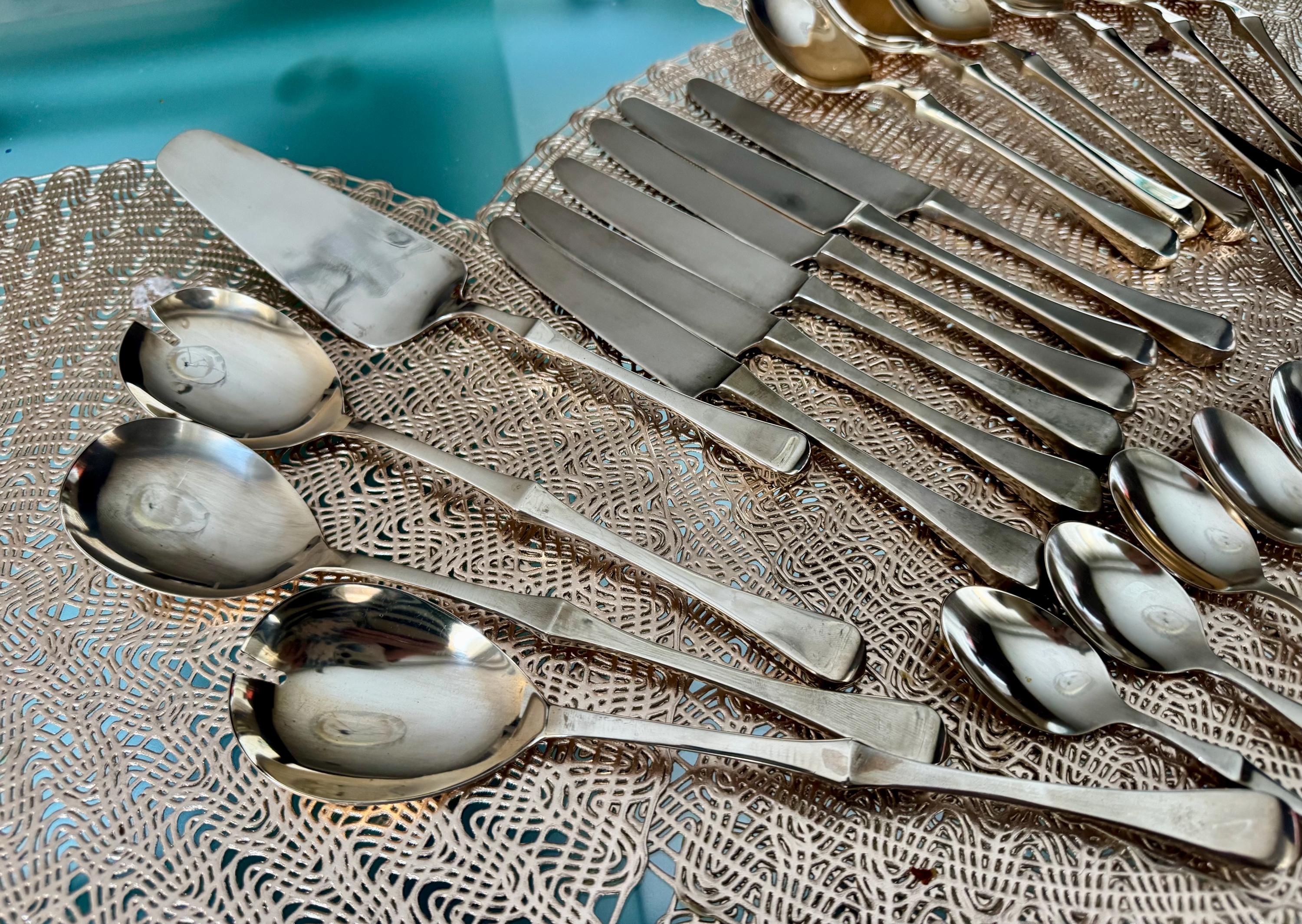 Vintage Brass Complete Flatware Set for 6 Persons Plus Extras - Thailand - 28 Items