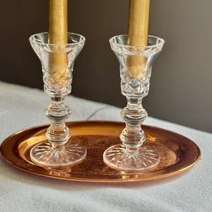 Pair of Vintage Cut Crystal Candlesticks – Likely Waterford bild 3