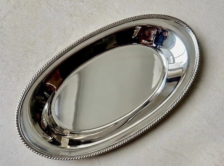 Vintage Silver Plated Oval Trays: Sheffield or Marlboro Plate, Made in England/Canada