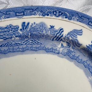 Antique or Vintage Blue White Transferware Platters | W. Ridgway Blue Willow 1912–1927, Royal Grafton Bone China, Wood & Sons England image 12