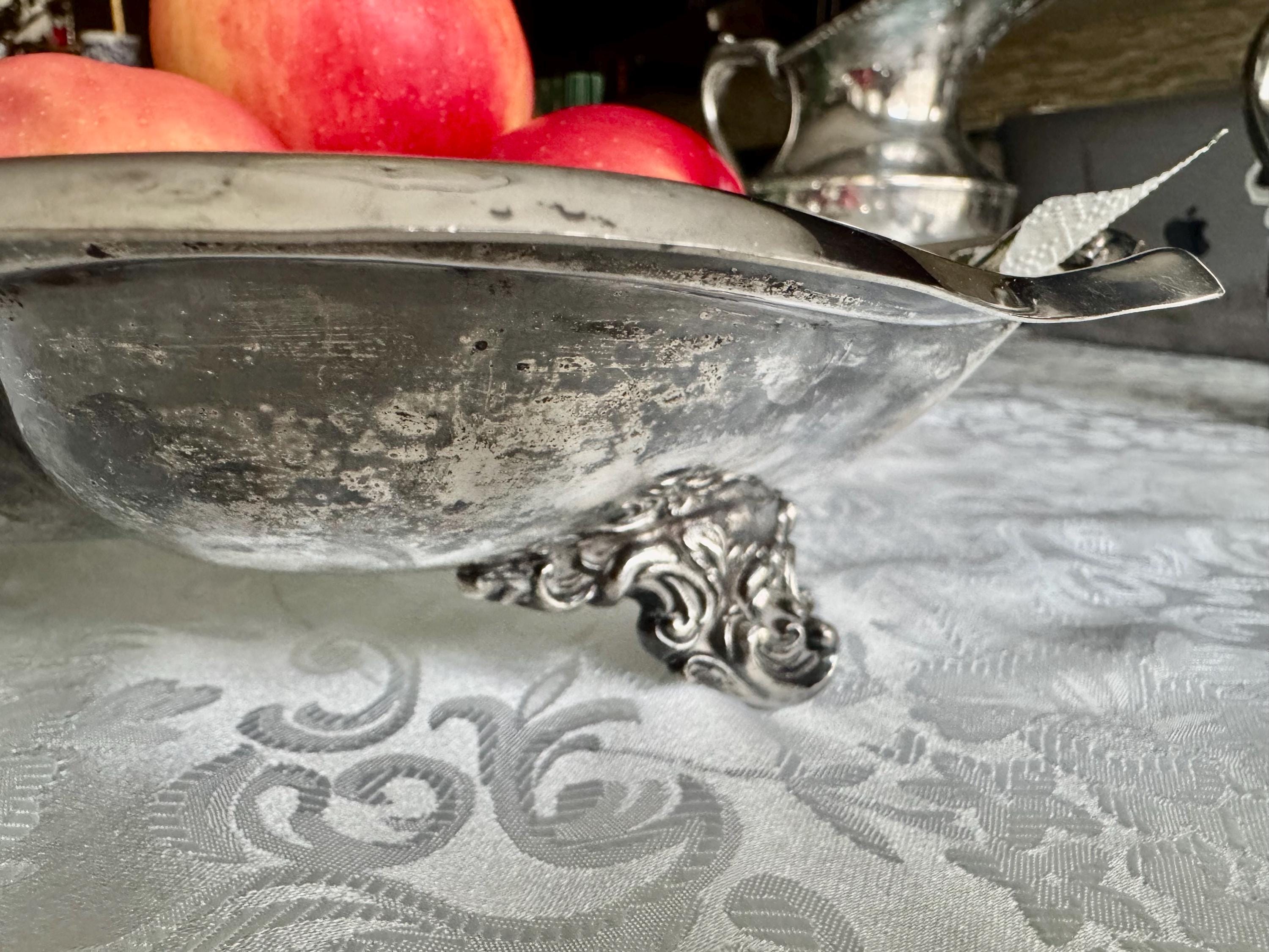 Ornate Viking Plate Footed Fruit Bowl – 12” Wide –  Made in Canada