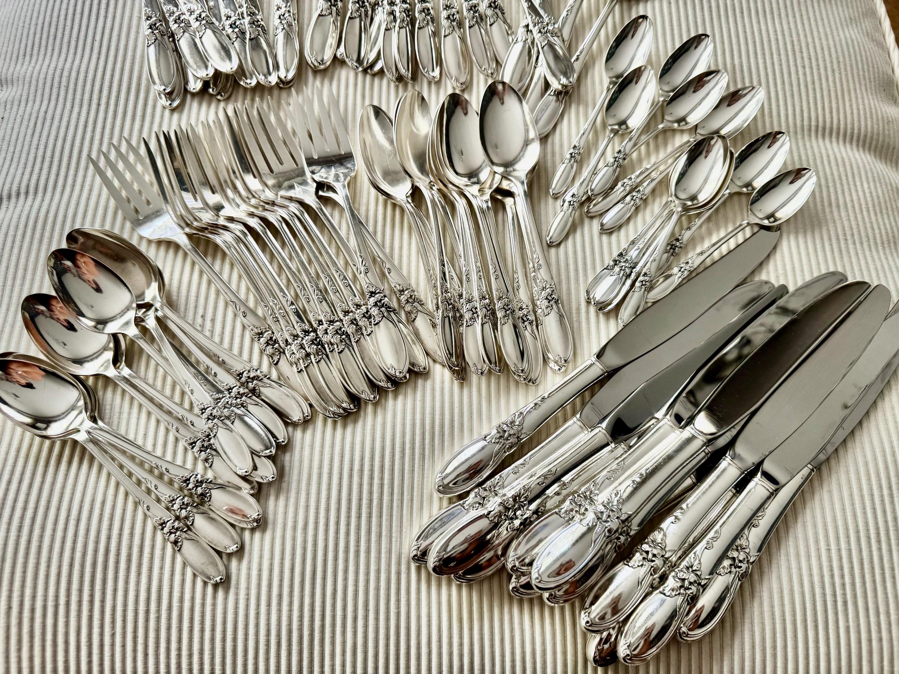 Vintage White Orchid Silverware Set: 1953 Community Silverplate