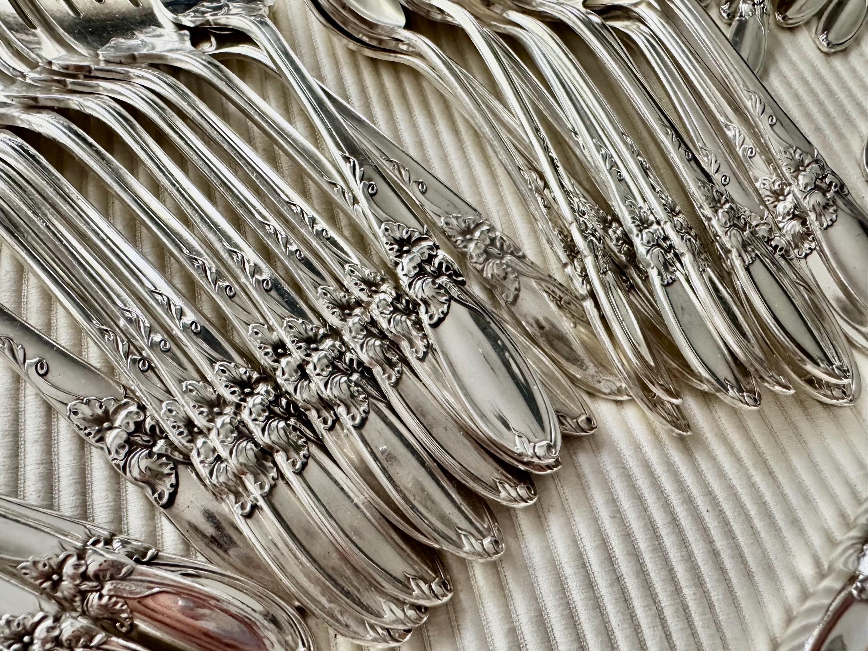 Vintage White Orchid Silverware Set: 1953 Community Silverplate