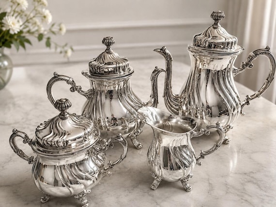 Vintage Viking Plate Canada Silverplate Tea & Coffee Service – 4 Piece Set