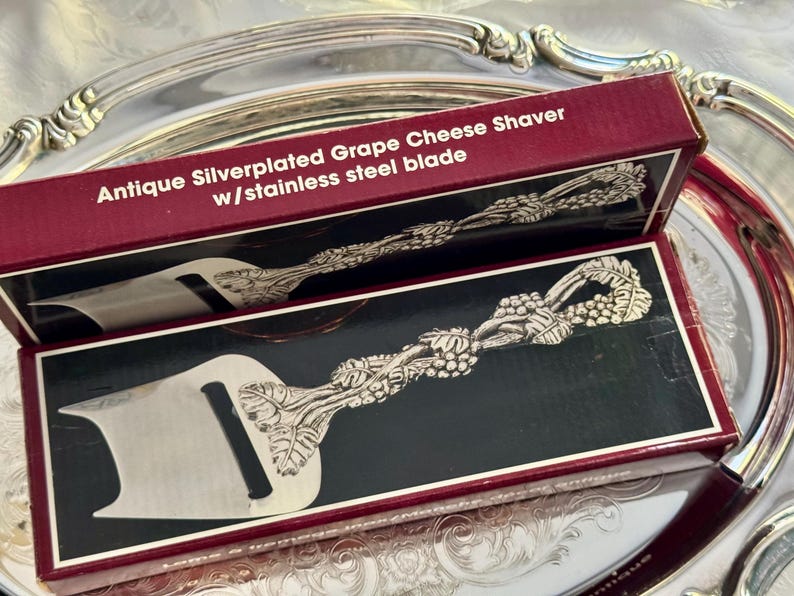 Vintage Silverplate Grape Cheese Shaver – Elegance Silver Art Co. – Made in China image 1