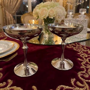 Vintage AMC EP Brass Dessert Coupes — Elegant Footed Silverplate, SPAIN 2. AMC Spain