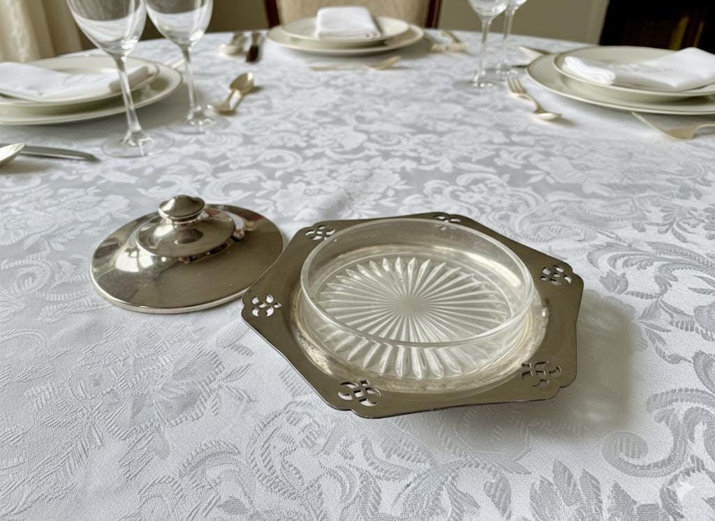 Vintage Silverplate Covered Dishes & Roll-Top Server — Sold Individually