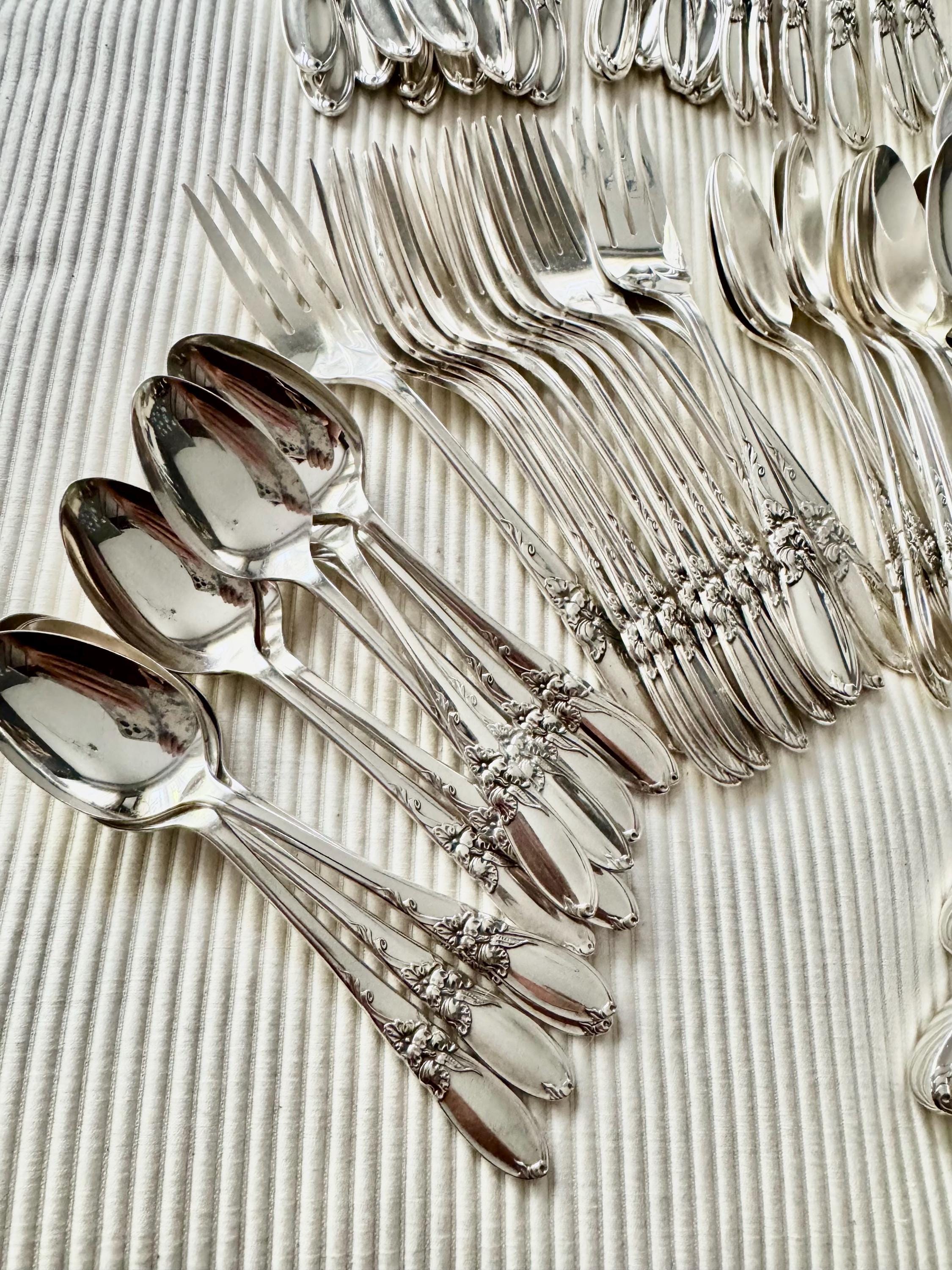 Vintage White Orchid Silverware Set: 1953 Community Silverplate