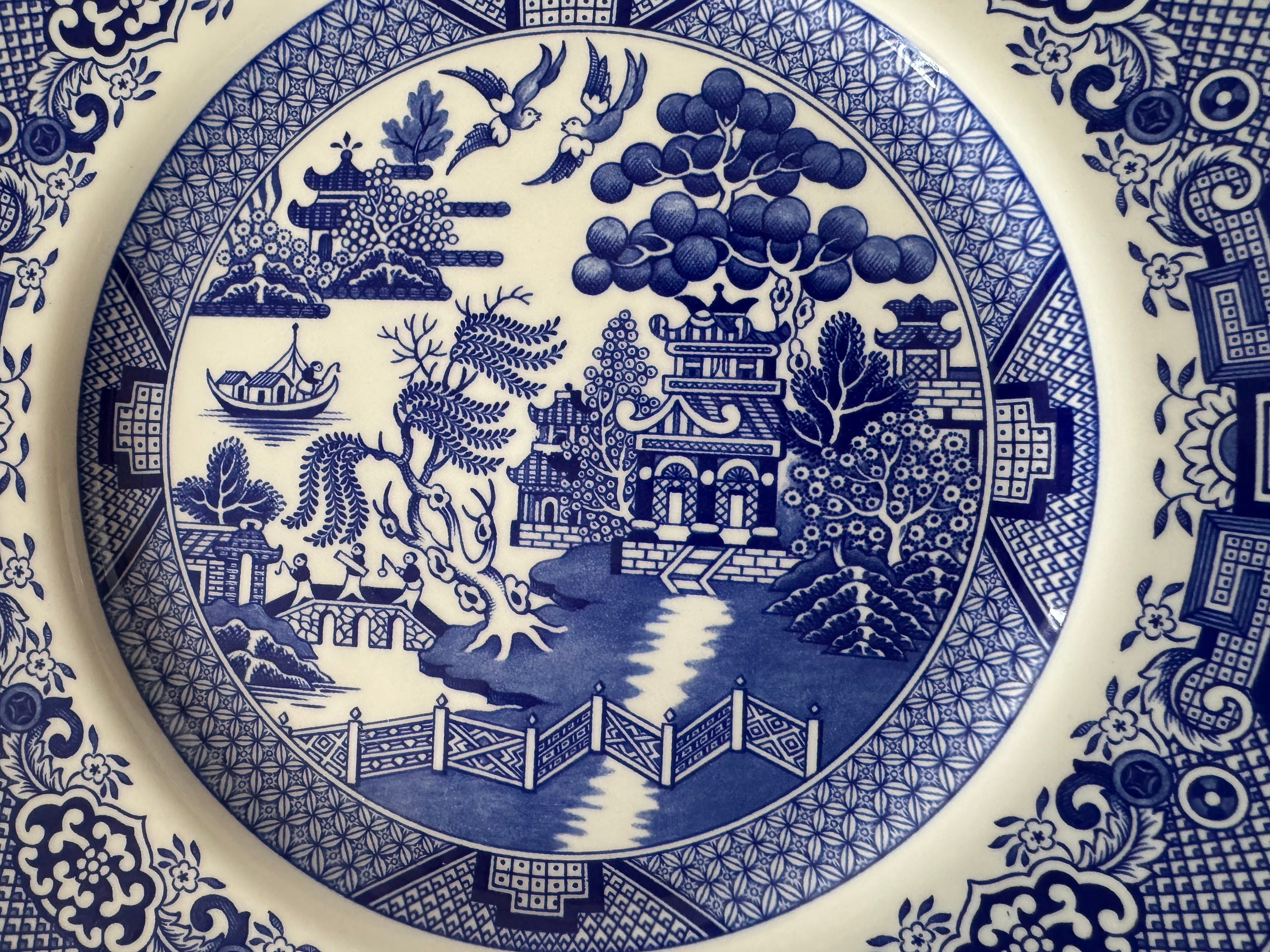 Royal Stafford Blue Willow Dinner Plates 10.75” — Made in England