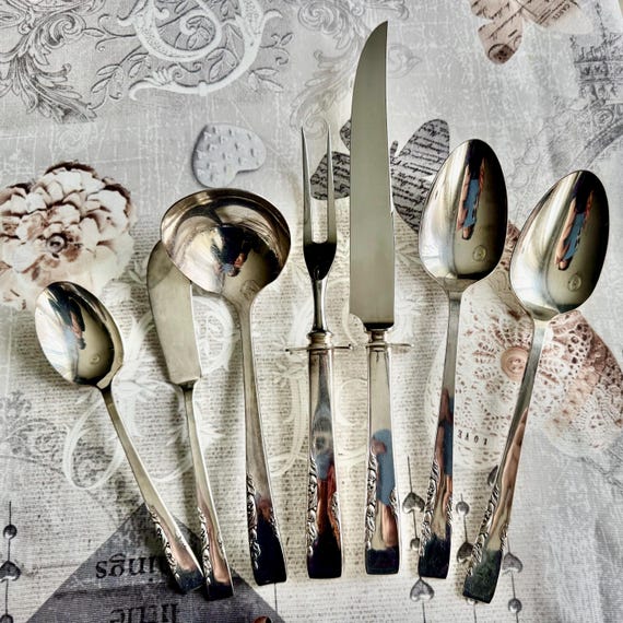 Vintage 1881 Rogers “Proposal” Silverware Set — Serving Set with Carving Knife
