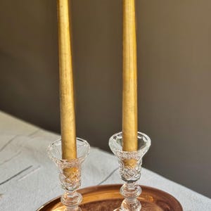 Pair of Vintage Cut Crystal Candlesticks – Likely Waterford bild 4
