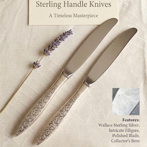 Wallace “Spanish Lace” Sterling Handle Knife – 1964 – Elegant Hollow Knife