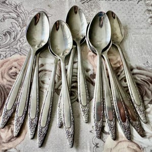 Vintage NASCO “Mariana / Jasmin” Stainless Flatware Collection – Floral Roses Pattern Korea bild 7