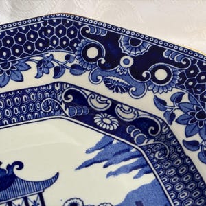 Extra Large Blue & White Chinoiserie Serving Platters | Burleigh Ware Willow or English Willow Eaton Fine Dining | Sold Individually image 5