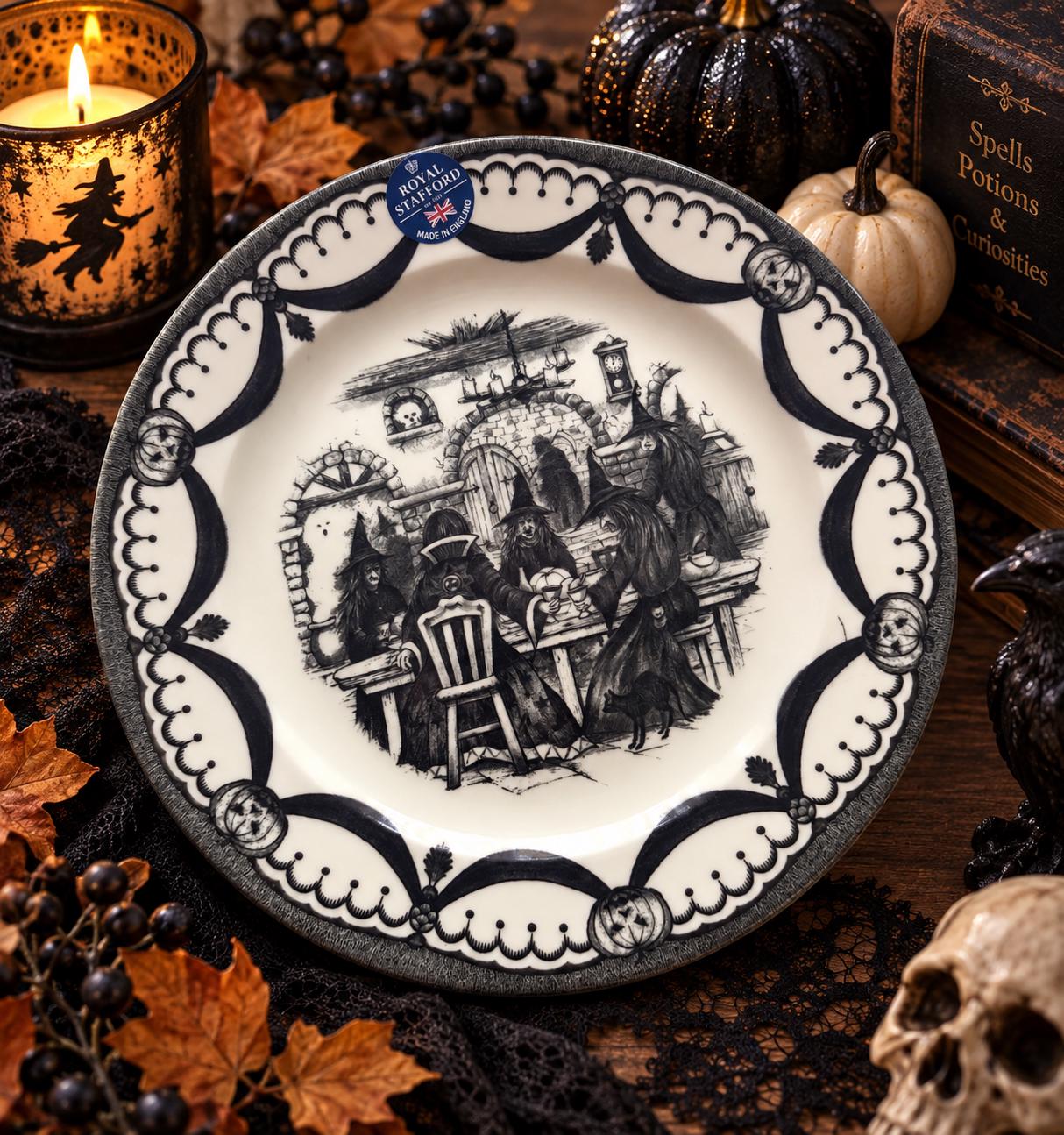 Halloween Dinner Plate: Royal Stafford England Wicked Witches Coven (11")