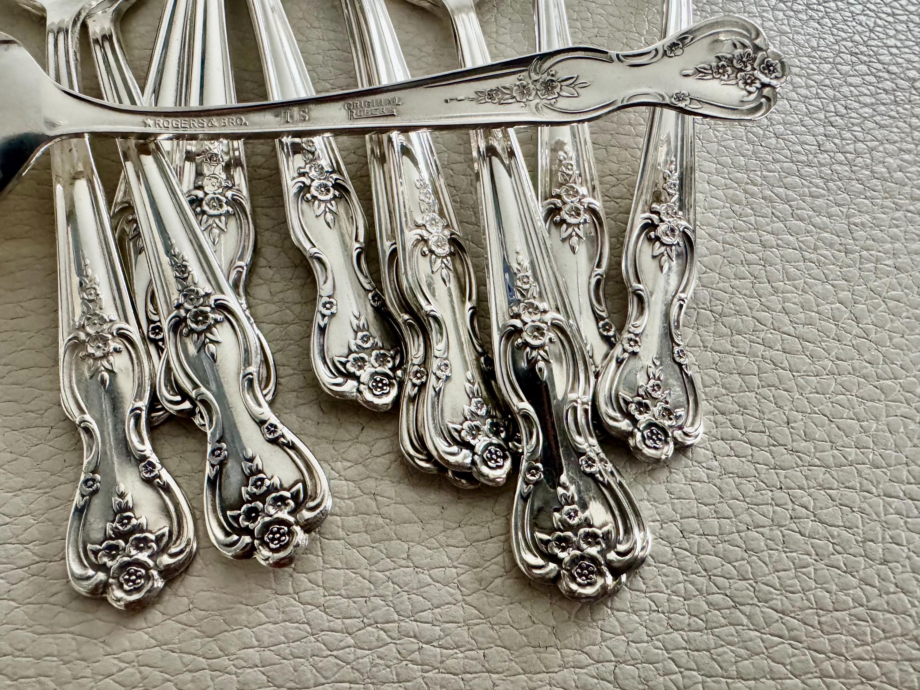 Vintage Dessert Spoons - Silver Plated Silverware Inspiration Magnolia (1951) by Rogers & Bros