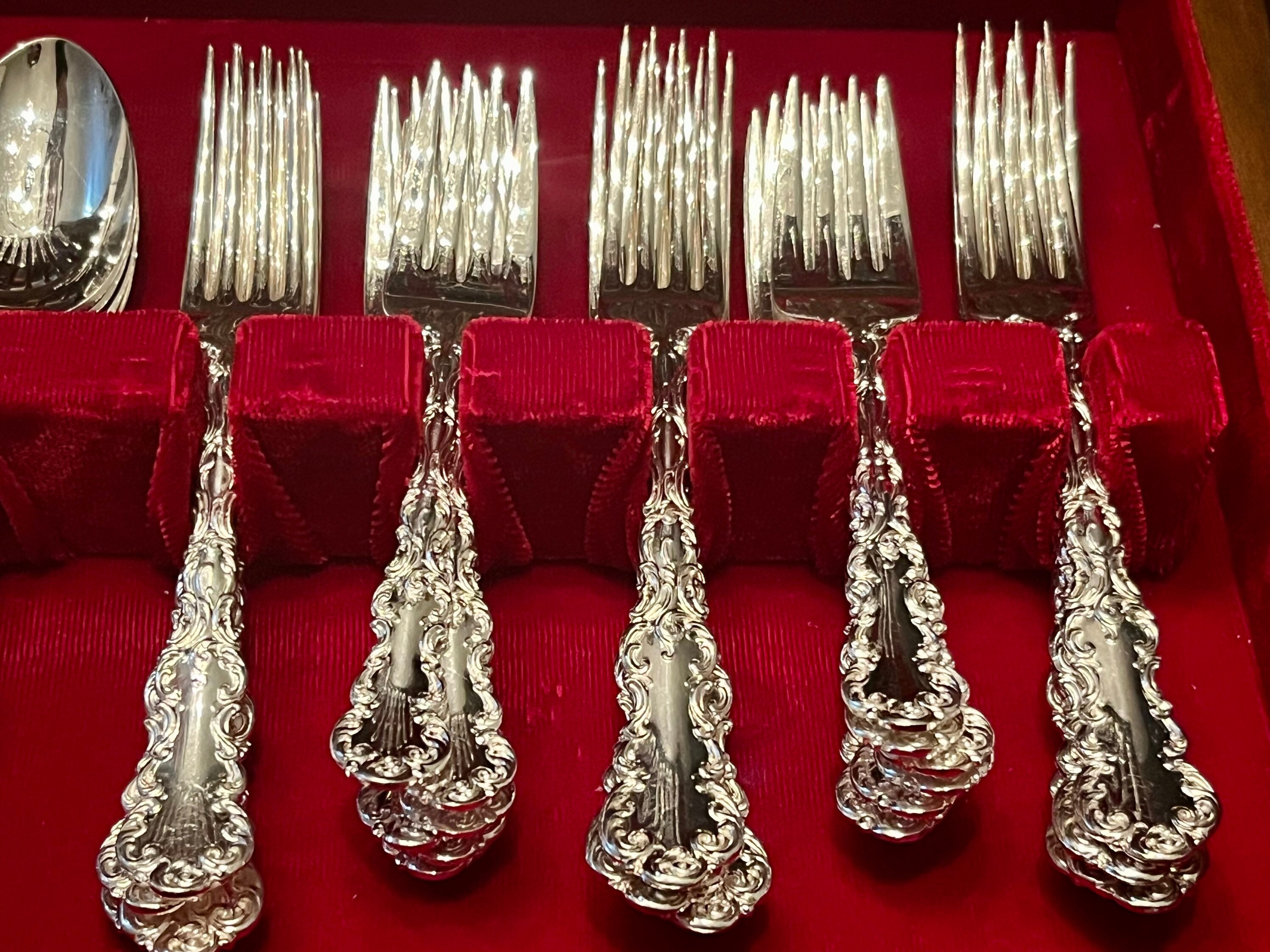 Vintage louis Silver Plated Wallace Silverware Complete Etsy