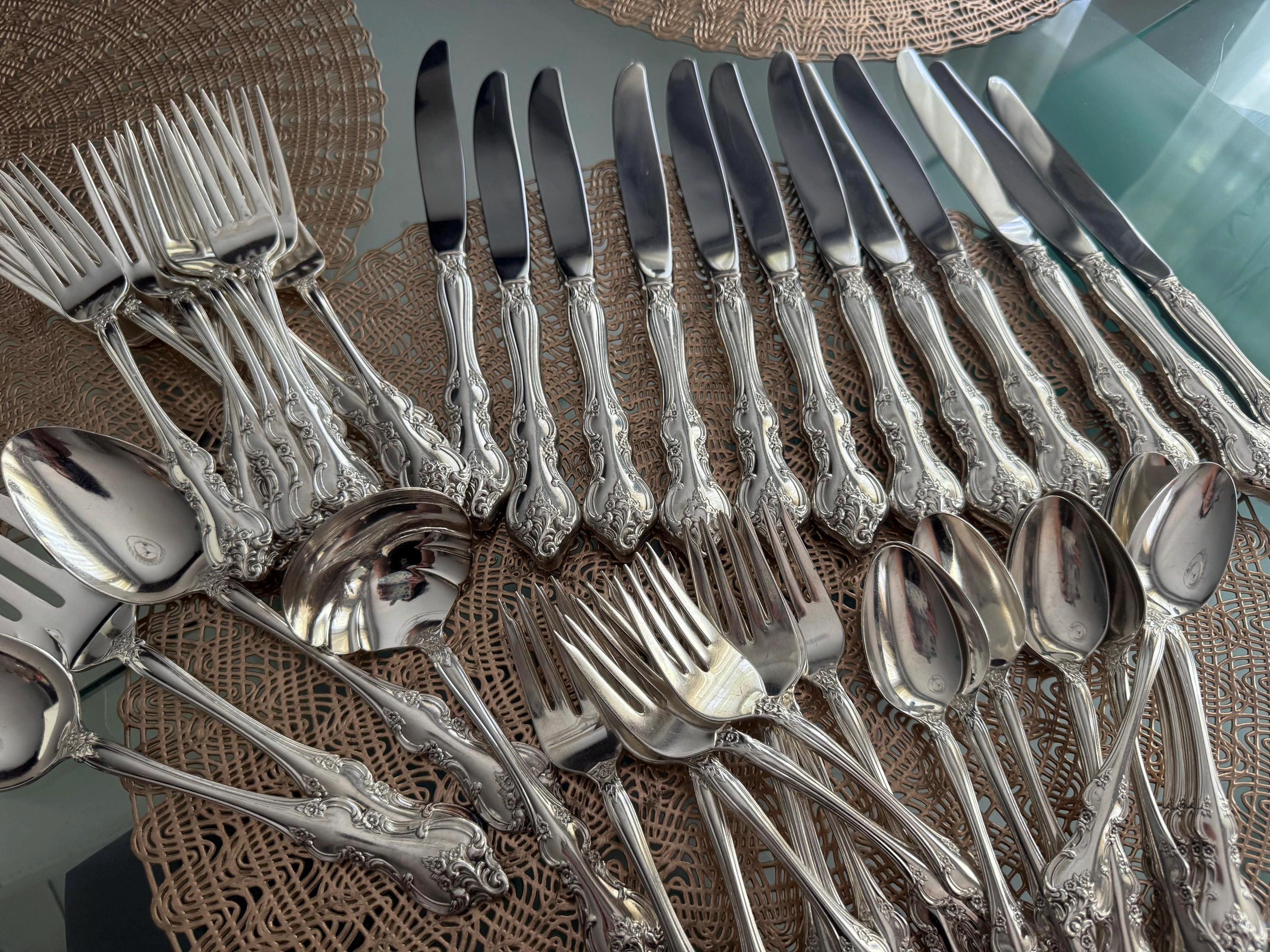 Vintage Orleans Rogers Bros Silver Plated Silverware 1964 - Complete Set for 12 Persons