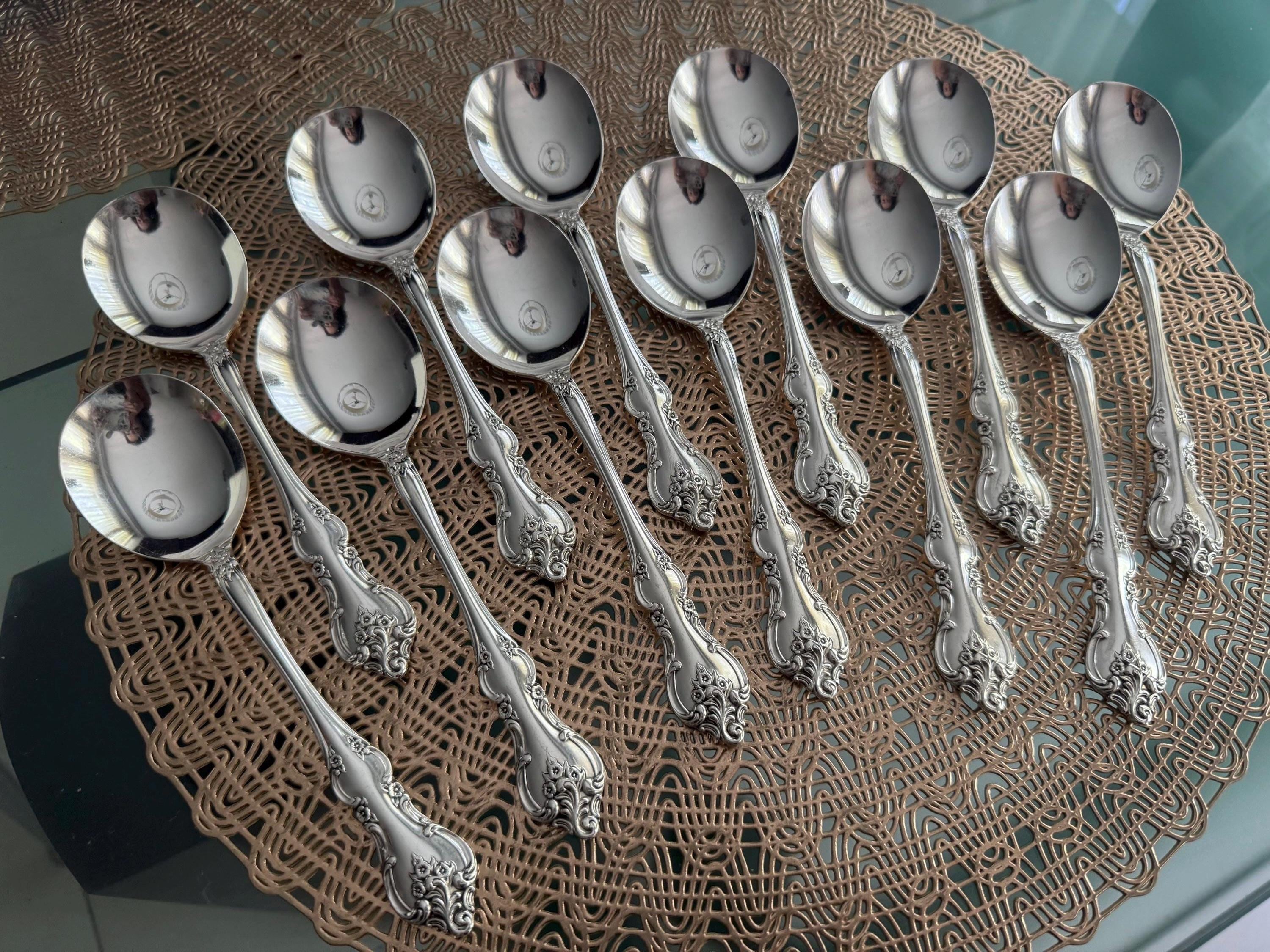Vintage Orleans Rogers Bros Silverplate Round Soup Spoons - Set of 12