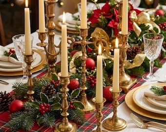 Vintage Brass Candle Holder Collection — Sold in Pairs or Standalone Candelabras