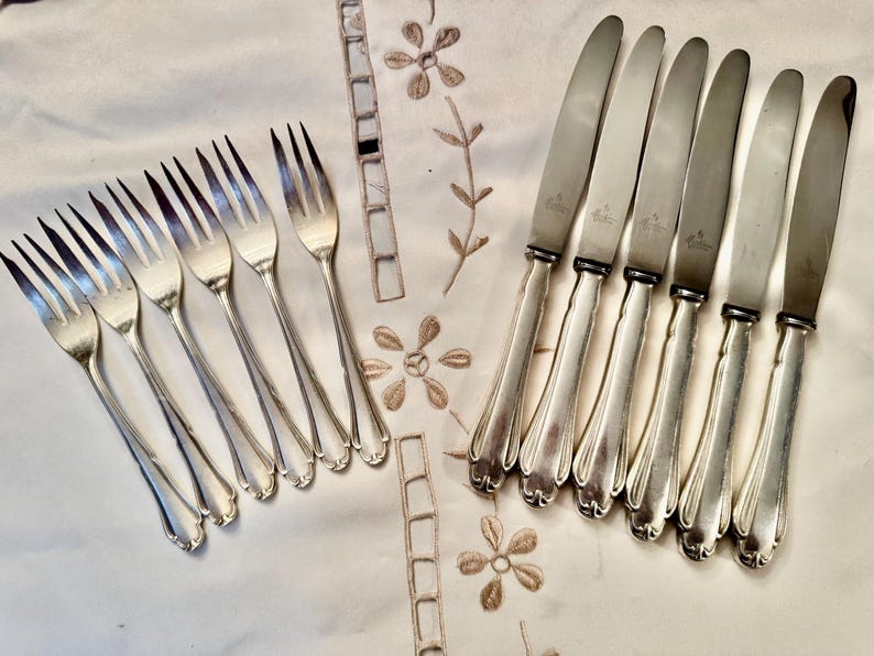 Vintage Martin Silverplate Flatware – German Origin – Multiple Set Options Available PastryForks & Knives