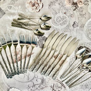 Vintage “Navaho” Stainless Flatware Set by 1847 Rogers Bros – Mid Century Modern (32pcs) bild 2