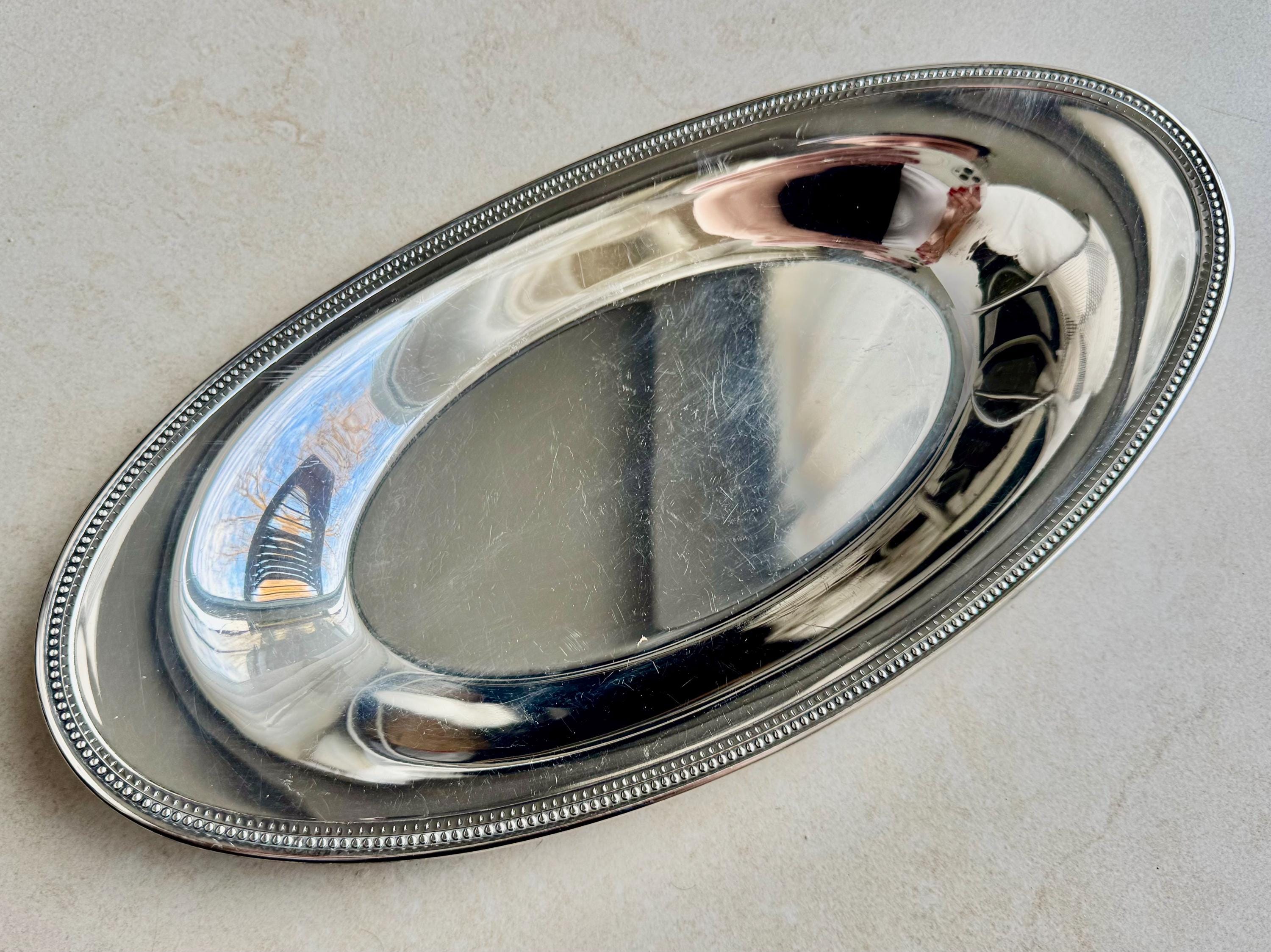 Vintage Silver Plated Oval Trays: Sheffield or Marlboro Plate, Made in England/Canada