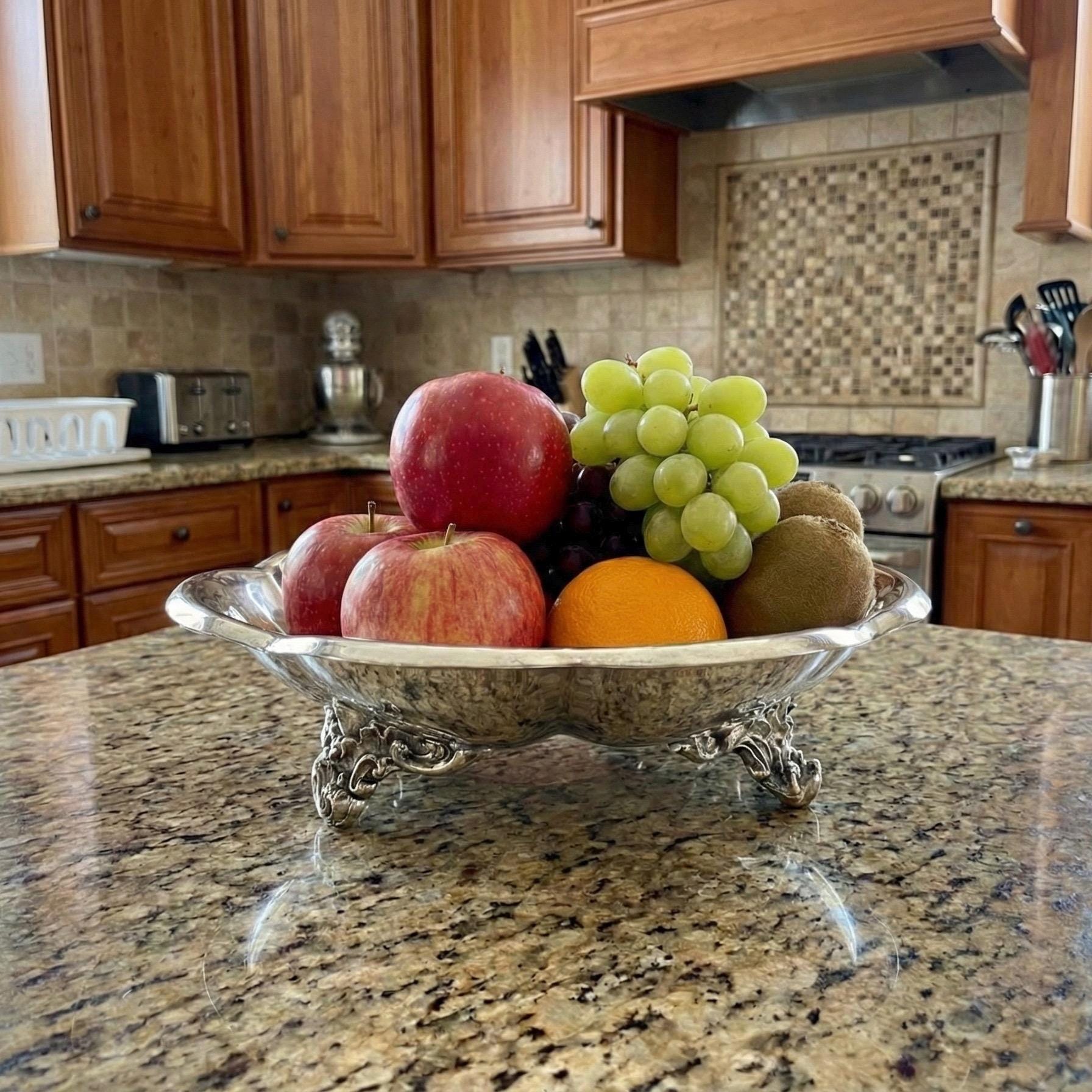 Ornate Viking Plate Footed Fruit Bowl – 12” Wide –  Made in Canada