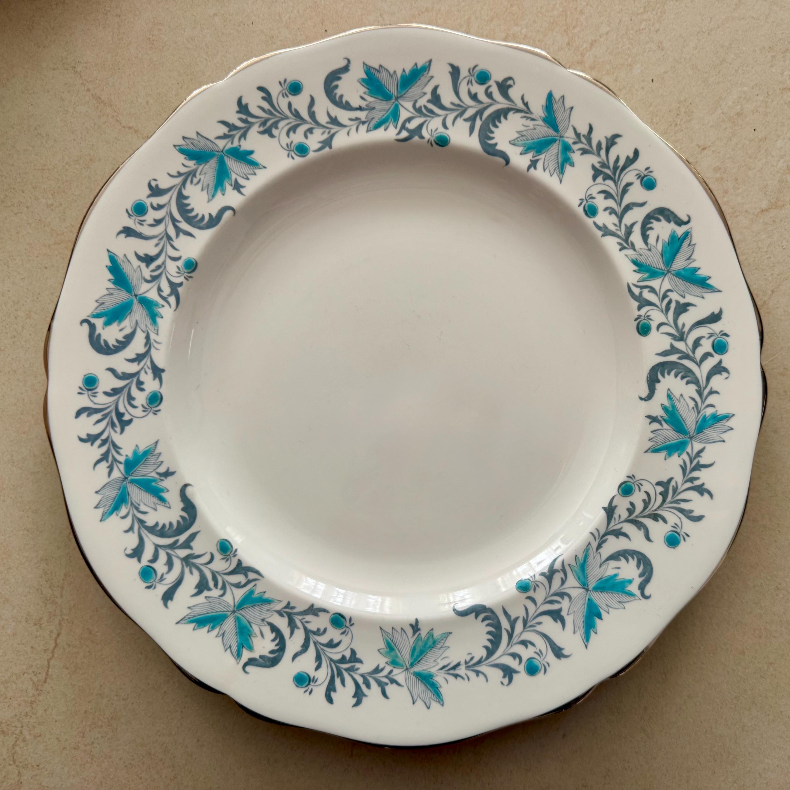 Vintage Mixed Wall Plate Gallery Set Of 7 — Italian Faenza Garofano, Riviera Japan, Royal Albert, Foley, Queen’s Finland & Blue Onion