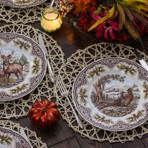 Royal Stafford Transferware Dinner Plates: Thanksgiving Fall Decor, Made in England bild 6