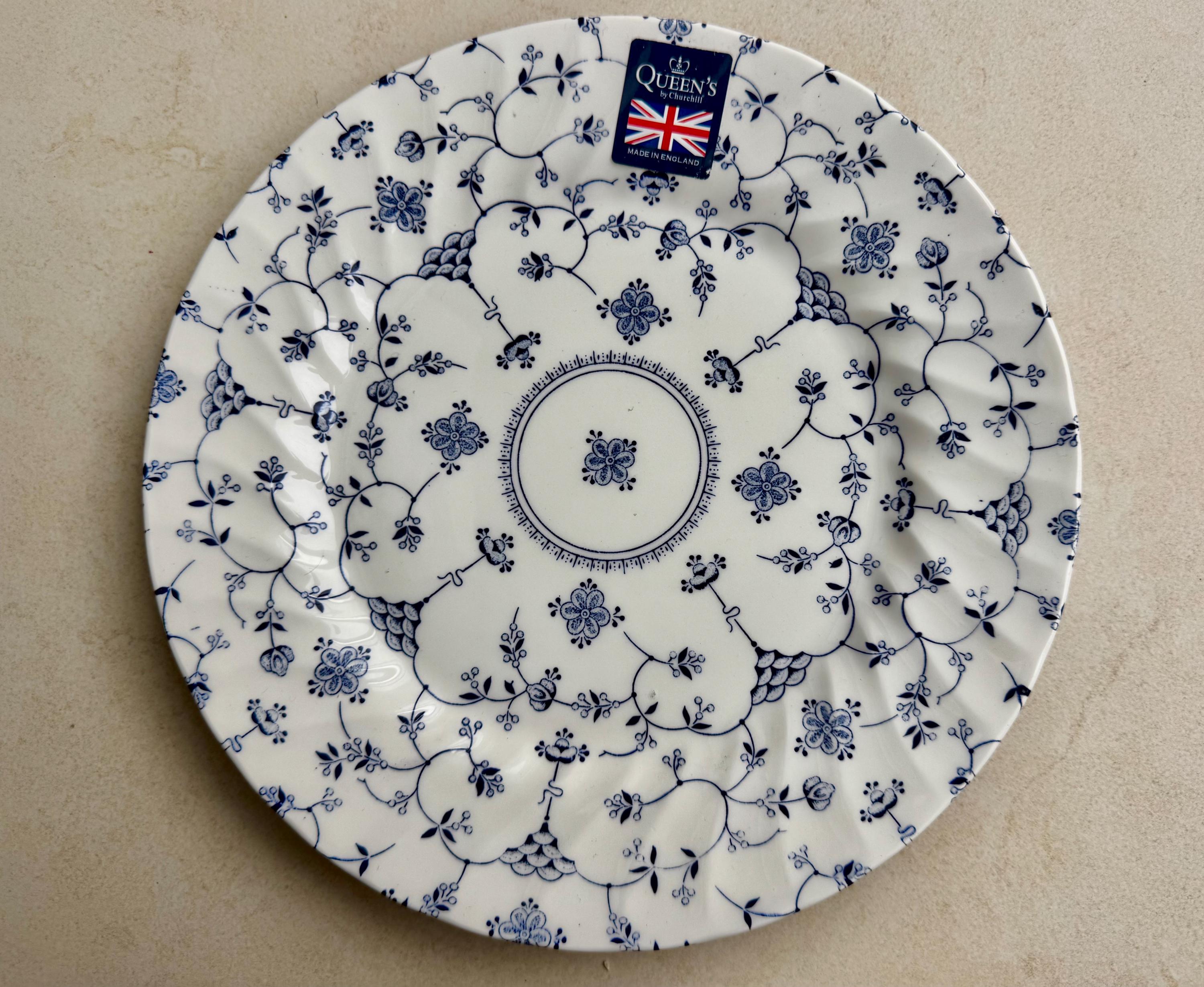 Blue & White Dinner Plate | Vintage-Inspired English Earthenware | Made in England