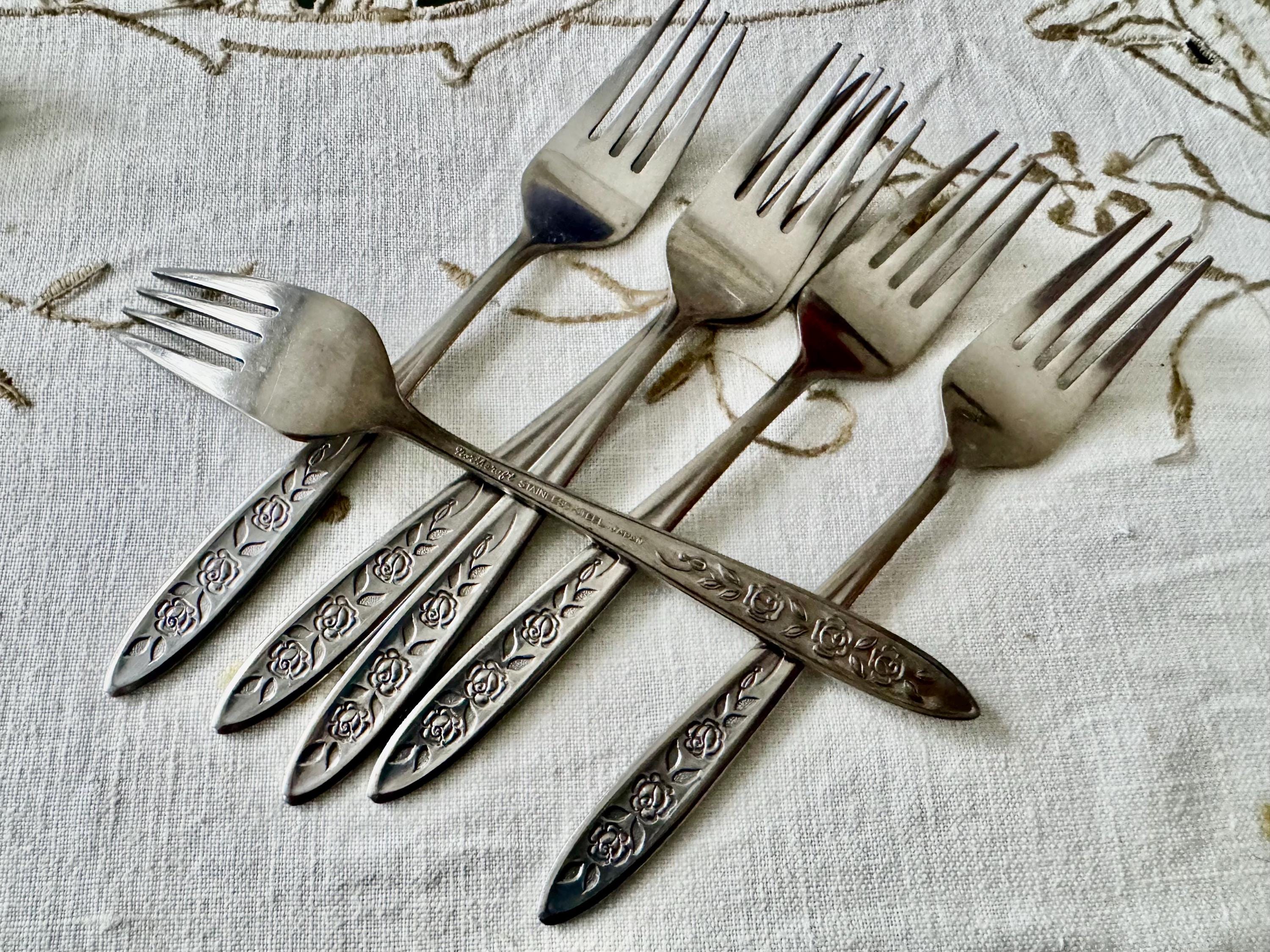 Vintage Stainless Hors d’Oeuvres Forks – 6 Styles Cocktail Appetizer Fork Sets