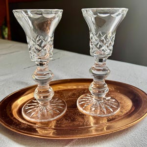 Pair of Vintage Cut Crystal Candlesticks – Likely Waterford bild 1