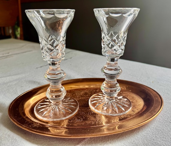 Pair of Vintage Cut Crystal Candlesticks – Likely Waterford