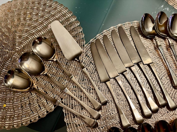 Vintage Brass Complete Flatware Set for 6 Persons Plus Extras - Thailand - 28 Items