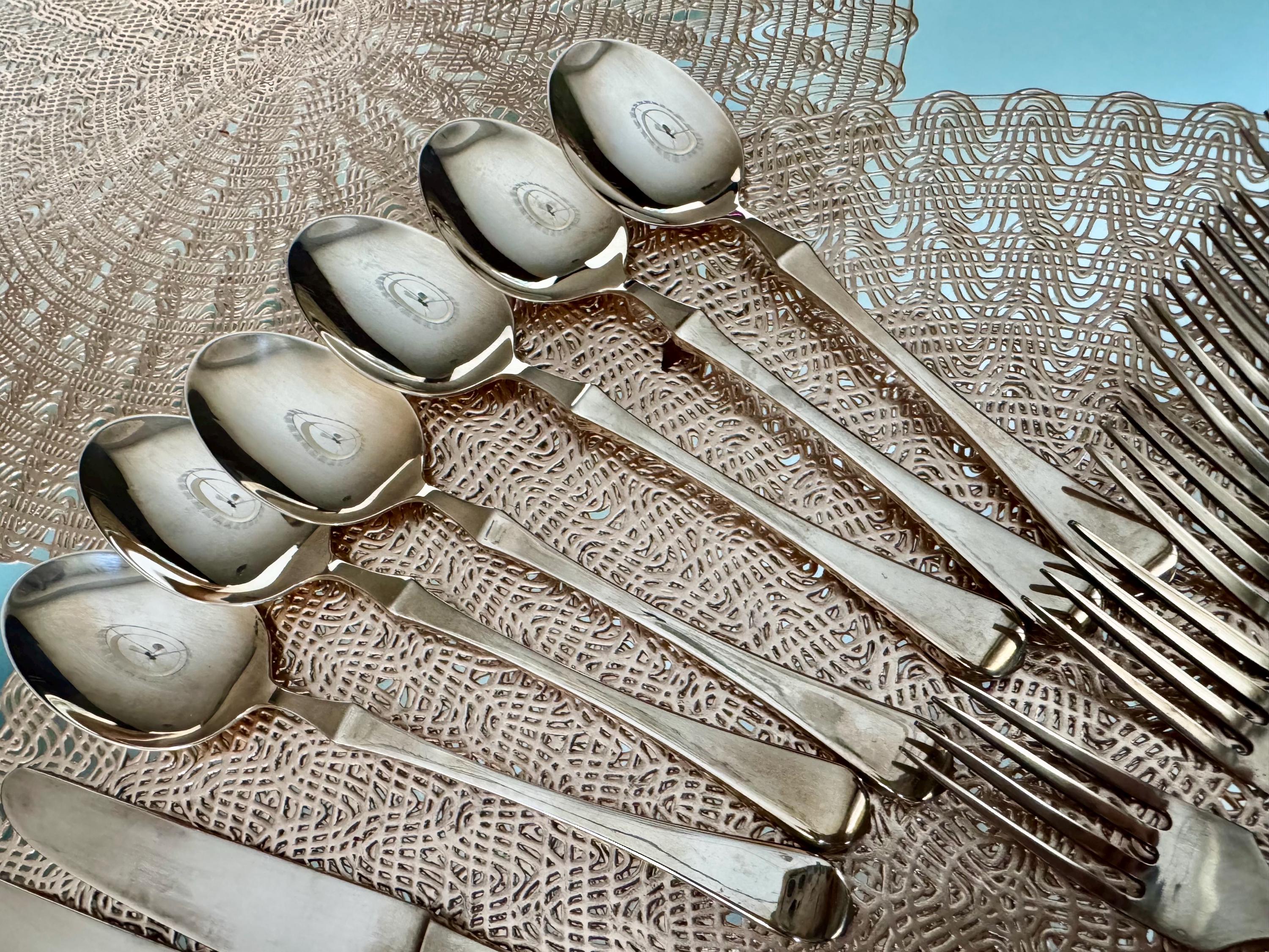 Vintage Brass Complete Flatware Set for 6 Persons Plus Extras - Thailand - 28 Items