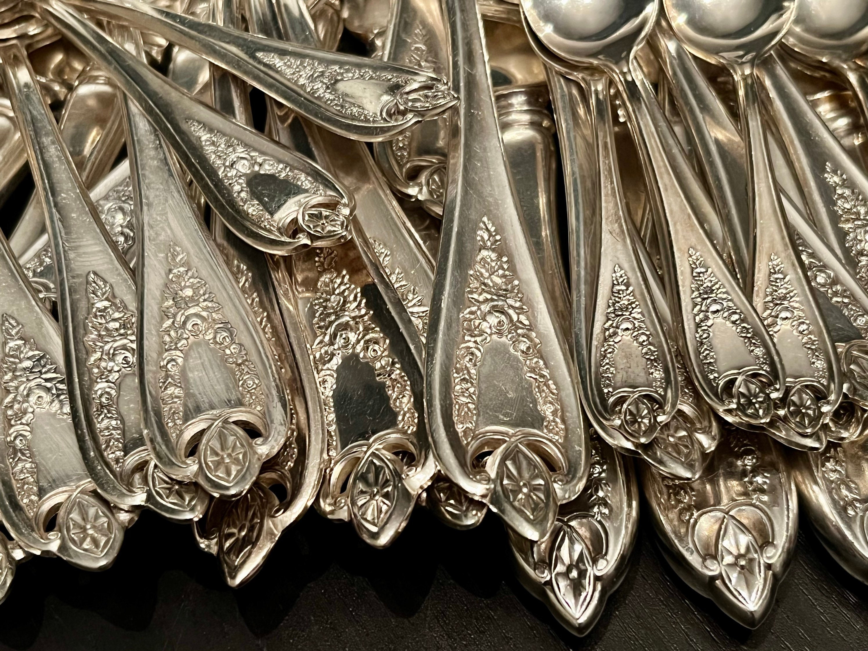 Antique "Old Colony" Serving Set by 1847 Rogers Bros – 12 Pieces Edwardian Silverplate