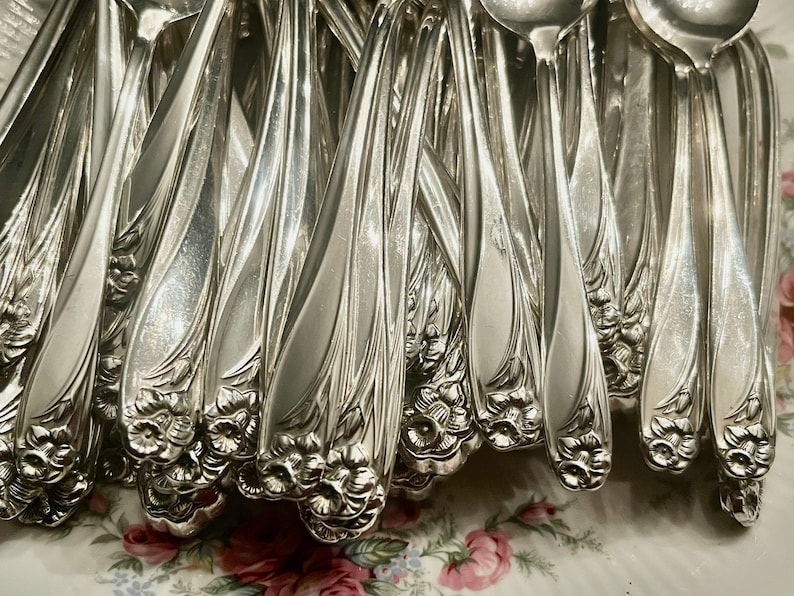 Vintage 1847 Rogers Bros Silver Plated daffodil Complete Etsy