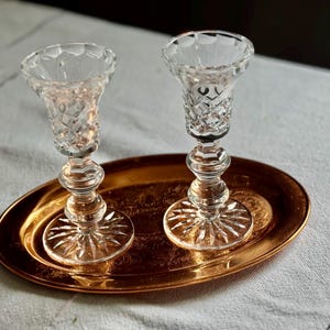 Pair of Vintage Cut Crystal Candlesticks – Likely Waterford bild 5