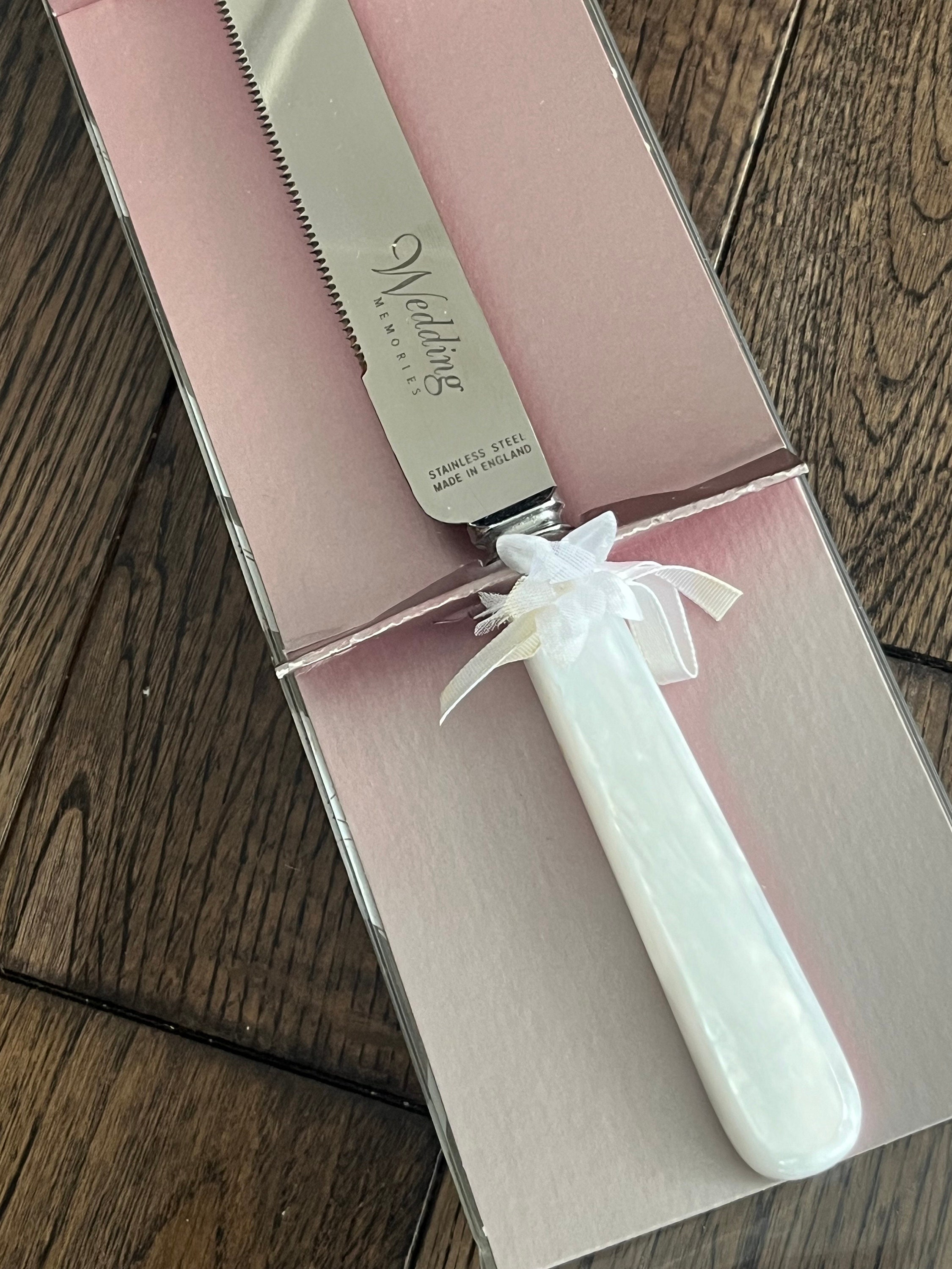 Vintage New Wedding Cake Knife - Stainless Steel - Made in England - “Wedding Memories”